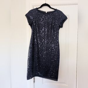 Sequin Navy Blue Cocktail Dress